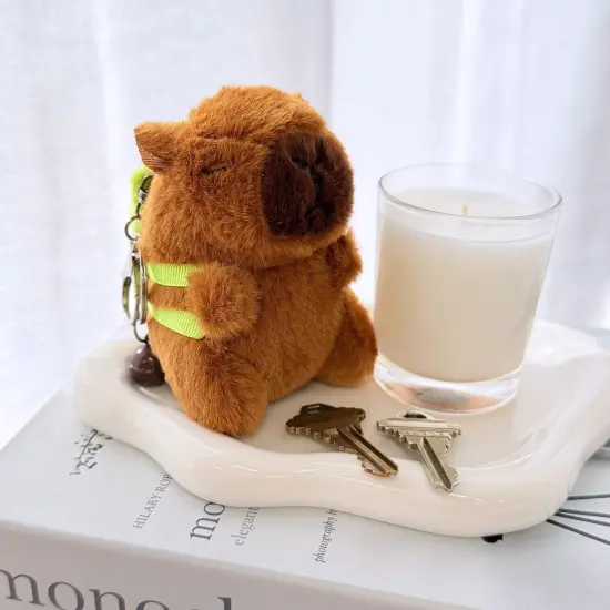 Wrapables Cute Plush Keychain Pendant Charm for Bag, Capybara {5}