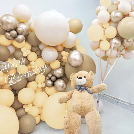 Boho Ballon Arch Kit, 160Pcs Pastel Orange Nude Brown Metallic Champagne Gold Balloons Garland for Birthday Bridal Baby Shower Wedding Party Decorations {5}