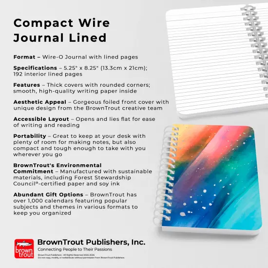Starburst | 5.25x8.25 Inch Compact Wire Journal | Non-Dated | Foil Stamped Cover {5}