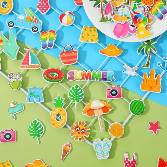 Summer Foam Stickers,300 Pcs Bulk Self-Adhesive Hawaiian Beach Stickers for Arts Crafts Beach Theme Summer Birthday Party Favors Decoration Home DIY Supplies {4}