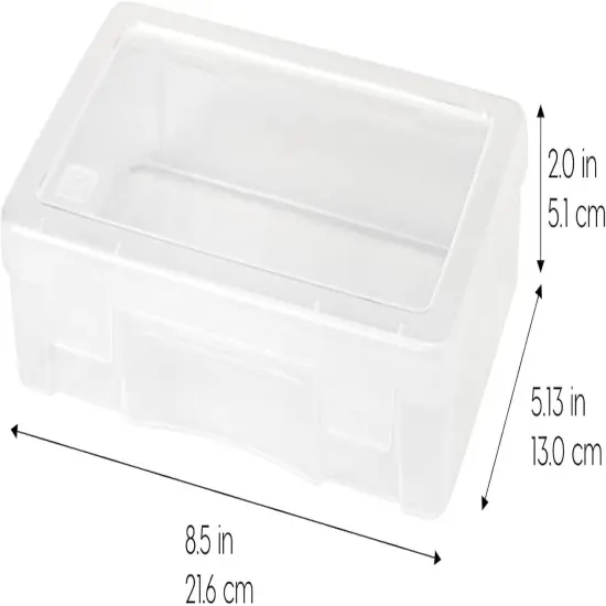 USA Pencil Case Box Storage Container for Organizing with Snap Lid, 10-Pack, Big Capacity Stackable Plastic Pen Pouch for Craft Hobby Art Supplies Journaling Stationery Sticker, Clear, Medium {2}