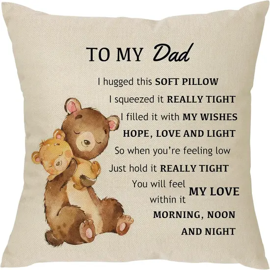 to My Dad Throw Pillow Cover Gift,Funny Father's Day Daddy papa Pillow Cover for Birthday Christmas Father Gift from Daughter from Son Cushion Cover 18"x 18" {1}