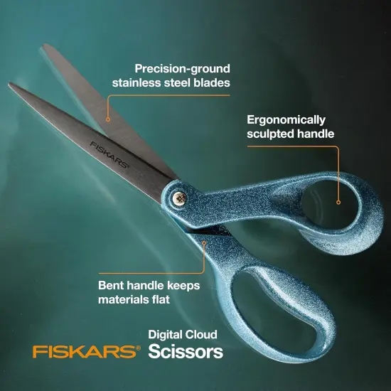 Explore Scissors, Design Collection, Glitter Digital Cloud, 8 Inches {3}