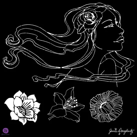 Prima Prima Bloom Stencil, 12"x12", Gardenia 655350980252 {1}