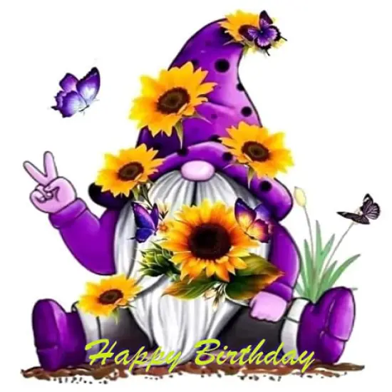 Peace Gnome Edible cake Image for 1/4 sheet cake or larger {1}