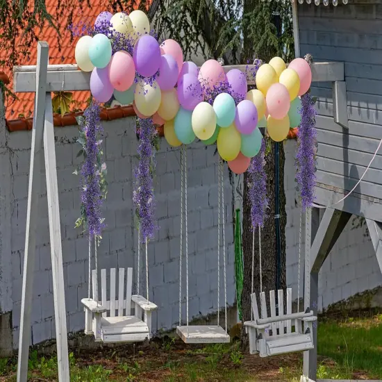 Artificial Hanging Plant 2Pcs 5.6Ft Fake Garland Plant Greenery Faux Ferns Leaves Ivy Garland for Home Indoor Outdoor Wedding Farmhouse Mantle Table Centerpiece Party Garden Decor(Purple) {4}