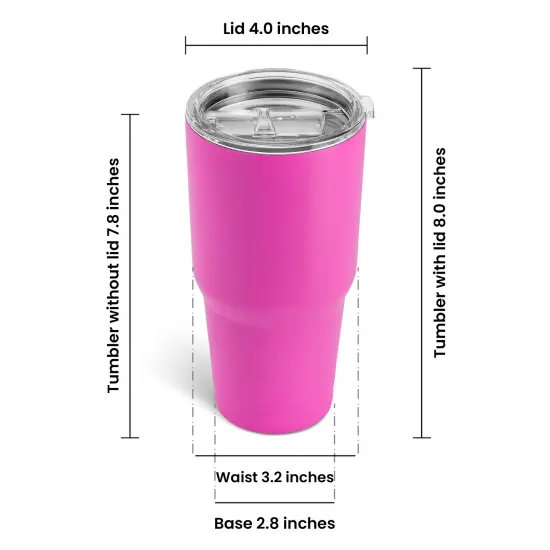 Makerflo 30 oz Powder Coated Tumbler and Handle Sold Separately, Includes a Sliding Splash & Leak Proof Lid, Ideal for Craft and Personalization (Laser Engraving, UV DTF, Epoxy, and Vinyl) {5}