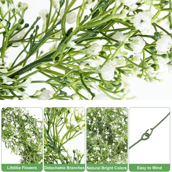 5.9ft Artificial Baby Breath Flower Vines,2 Pcs Real Touch Faux Hanging Baby Breath Garland,Fake Babys Breath Gypsophila for Wedding Arch Flowers {2}