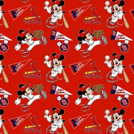 Licensed MLB St. Louis Cardinals Disney Mash-Up Cotton 60343B Fabric by the Yard {1}