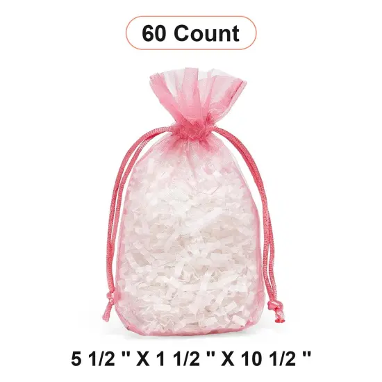 Flat Bottom Organza Bags 5 1/2 '' X 1 1/2 '' X 10 1/2 '' for Deluxe Packaging Rose {1}