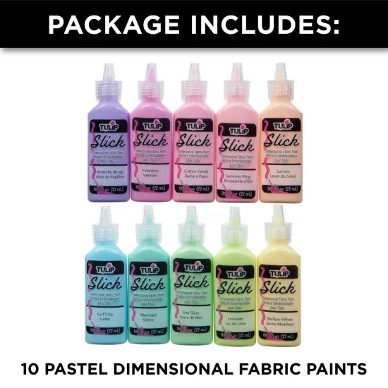 Tulip Dimensional Fabric Paint Slick Pastels 10 Pack {2}