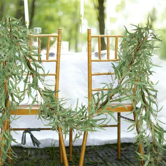 6ft Artificial Willow Eucalyptus Garland, Realistic Faux Greenery Garland for Spring Decor, Fireplace Mantel, Wedding Arch, Table Runner, Indoor & Outdoor Decoration {5}