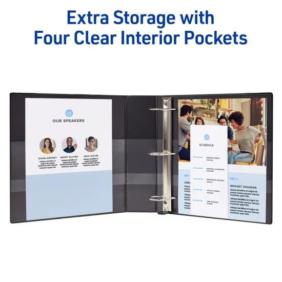 Avery Heavy-Duty View 3 Ring Binder, 3 Inch One Touch EZD Rings, 670-Sheet Capacity, 3.5 Inch Wide Spine, Customizable Clear Cover and Spine, 1 Green Binder (79109) {6}