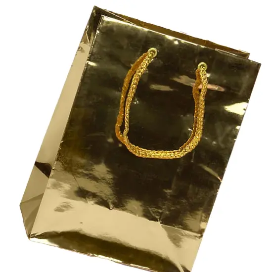 Metallic Paper Euro Totes 4 3/4'' x 2 3/4'' x 6 3/4'' for Stylish Packaging Gold {6}