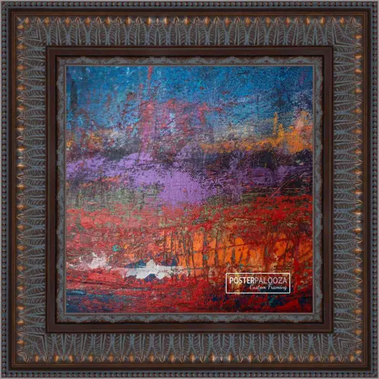 Panoramic 3.5" Wide Ornate Brown Frame - UV Acrylic, Foam Board Backing, Hanging Hardware {2}