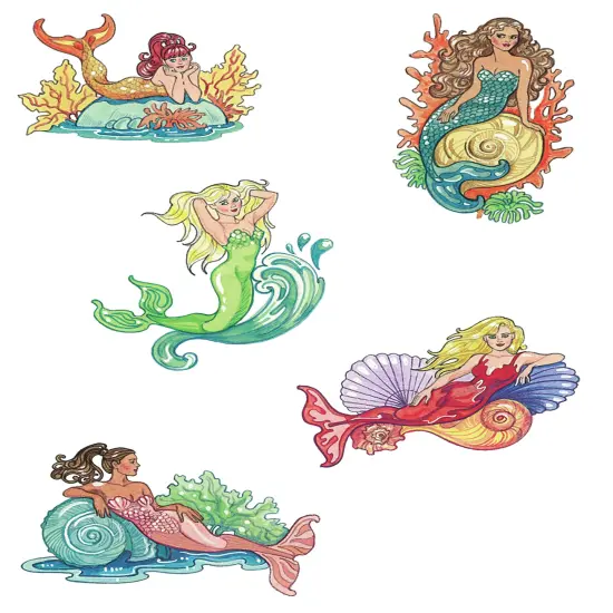 Glitter Mermaids Stickers-Softcover {6}