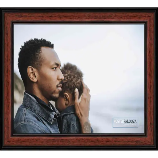 Photo Size Decor Brown Picture Frame - UV Acrylic, Foam Board Backing, Hanging Hardware {1}