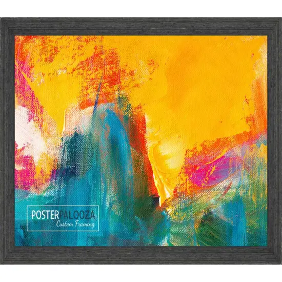 Panoramic Barnwood Shadow Box Black Picture Frame - UV Acrylic, Backing, Hanging Hardware {3}