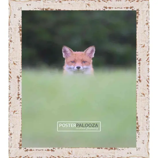 Square Shabby Chic White Picture Frame - UV Acrylic, Foam Board Backing, Hanging Hardware {3}