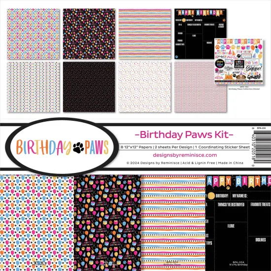 Reminisce Collection Kit 12"X12"-Birthday Paws {1}