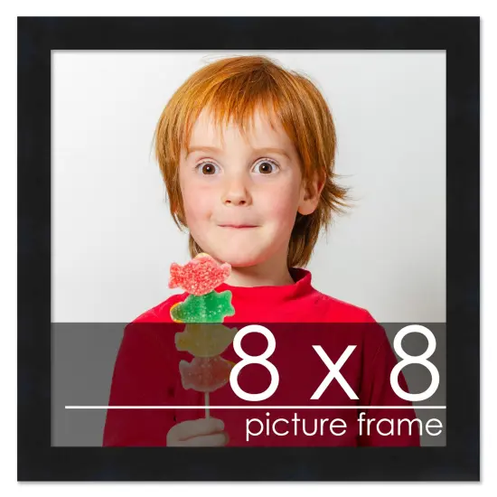 Square Minimalist Black Picture Frame - UV Acrylic, Foam Board Backing, Hanging Hardware {1}