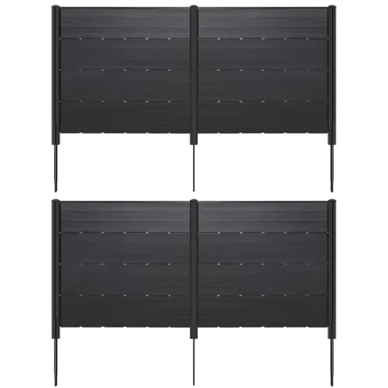 Costway 2 PCS 48" L x 46" H Air Conditioner Fence Outdoor Privacy Fence Screen Brown/White/Black {9}