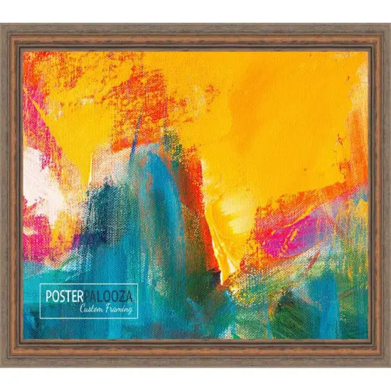 Panoramic Deco Brown Picture Frame - UV Acrylic, Foam Board Backing, Hanging Hardware {5}