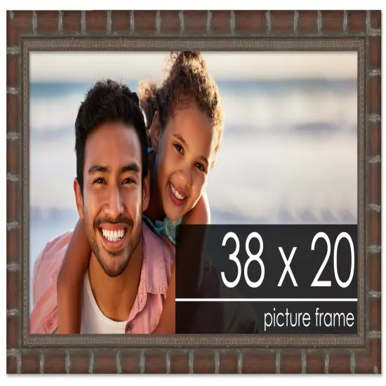 38x20 Modern Bamboo Picture Frame with UV-Resistant Acrylic & Acid Free Backing, Available in5 Finishes - Gold, Silver, Brown, Black, and Natural {1}