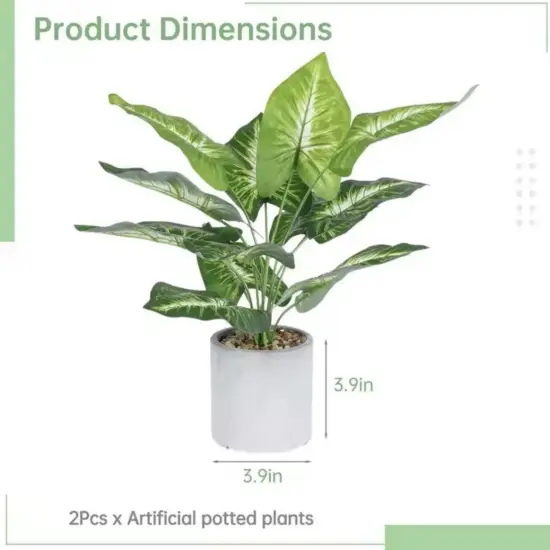 Artificial Plant in Pot for Indoor Fake Potted Plants for Office Desk Shelf Bathroom Home Farmhouse Decor {4}