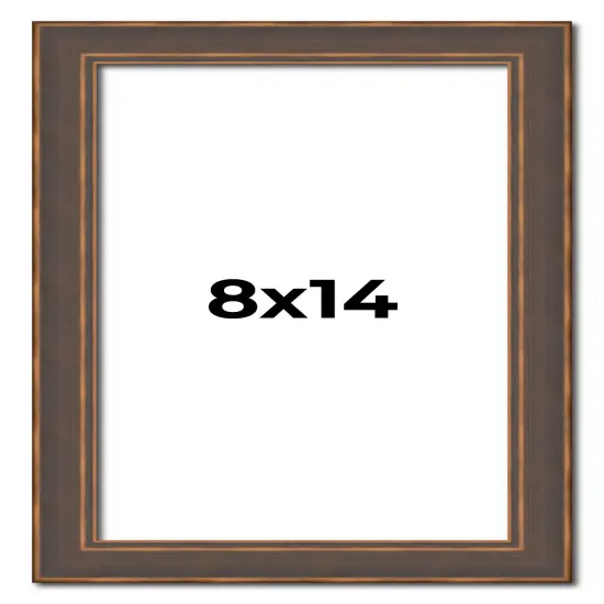 Photo Size Elegant Brown Picture Frame - UV Acrylic, Foam Board Backing, Hanging Hardware {1}