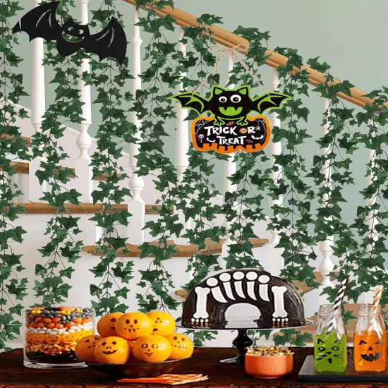 6-Foot English Ivy Garland - Premium Silk Variegated Green & White Ivy, Realistic Artificial Vine for Home & Office Decor, Hanging Accent - Floral Home by Artificial Flowers {1}