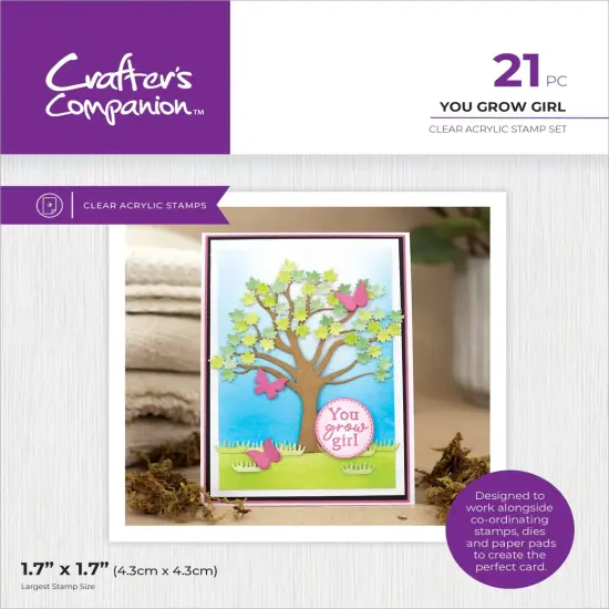 Crafter's Companion Garden Collection Clear Acrylic Stamps-You Grow Girl {2}