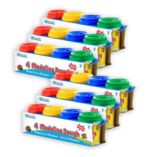 Modeling Dough, 2 oz. Multi Color, 4 Per Pack, 6 Packs {1}