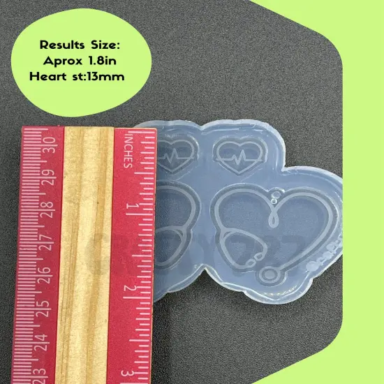 Heart Stethoscope Nurse Resin Silicone Mold (B15) {2}