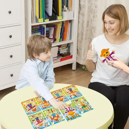 24Pcs Scarecrow Make a Face Stickers - Fall Party Games {5}