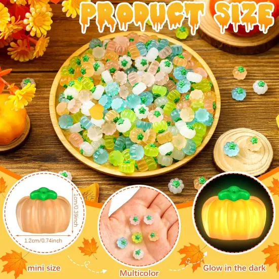 200 Pcs Luminous Mini Fall Resin Pumpkin {2}