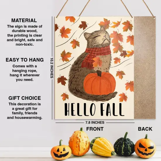 Hello Fall Wall Art Decor - 7.8&times;10.2 Inches {2}
