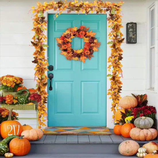 2 Pack Fall Maple Leaf Vine Garland - 6.5 Ft/Piece {3}