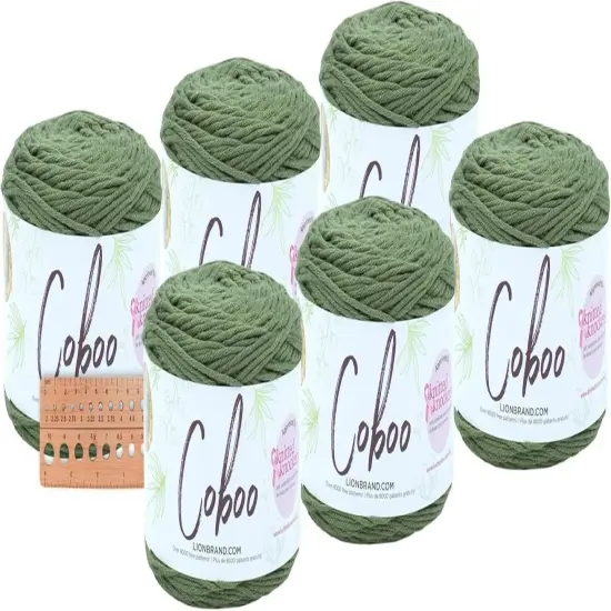 Lion Brand Yarn - Coboo 6 Pack Olive {1}