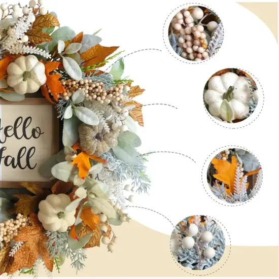 20 inch Thanksgiving Fall Wreath {2}