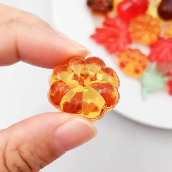 125 Pieces Fall Acrylic Pumpkin for Table Scatter {3}