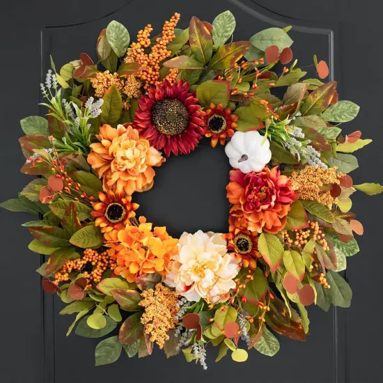 Artificial Autumn Fall Wreath {1}