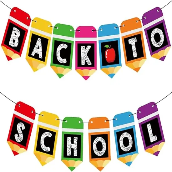 School Banner with Hanging Ornaments {5}