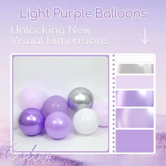 60pcs Purple and Silver Balloons 12inch with Pearl Purple White-Pastel Purple Sliver {3}