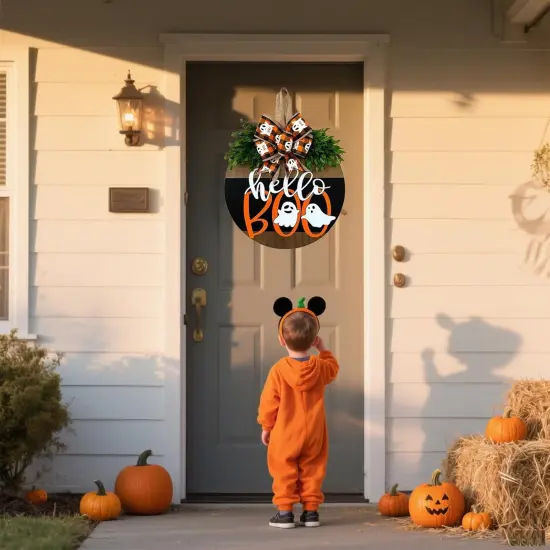 Cute Ghost Door Sign Decorations - (Halloween Ghost) {2}