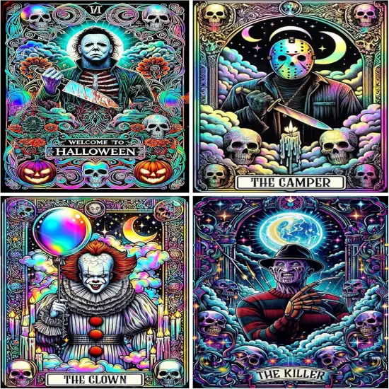 4 Pack Halloween Diamond Art Kits for Adults Beginners,12x16 inch {1}