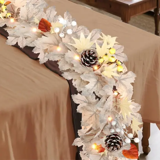 6Ft Pre-Lit Fall Garland {4}