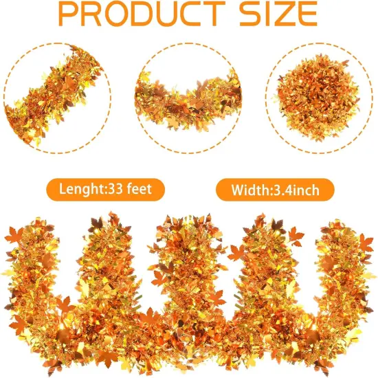 33Ft Fall Tinsel Garland {3}