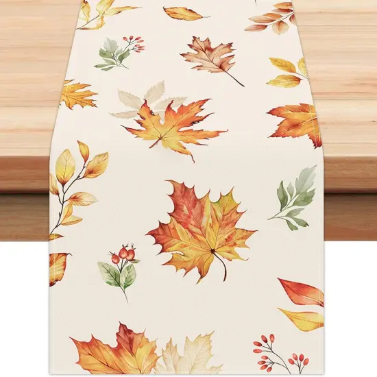 Fall Maple Leaves Table Runner {1}