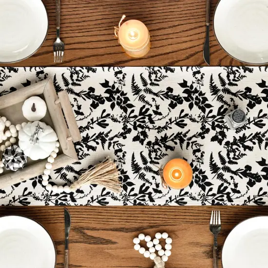 Pumpkin Leaves Flower Fall Table Runner {5}
